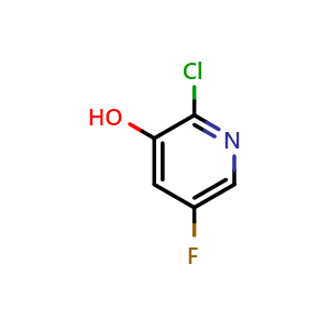 Chemical structure of 2-Chloro-5-fluoropyridin-3-ol , CAS 884494-35-3, AChemBlock T93217