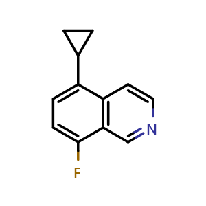 Chemical structure of 5-Cyclopropyl-8-fluoroisoquinoline , CAS 2411635-95-3, AChemBlock T93231