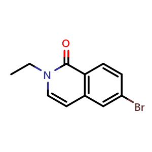 Chemical structure of 6-Bromo-2-ethylisoquinolin-1(2H)-one , CAS 864867-05-0, AChemBlock T93241