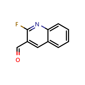 Chemical structure of 2-Fluoroquinoline-3-carboxyaldehyde , CAS 2248030-70-6, AChemBlock T93244