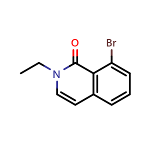 Chemical structure of 8-bromo-2-ethylisoquinolin-1(2H)-one , CAS 1893795-60-2, AChemBlock T93248