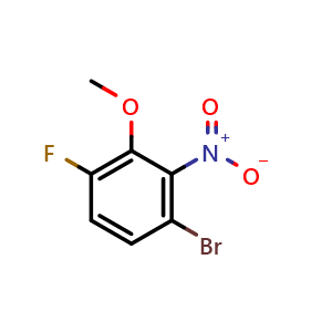 Chemical structure of 3-Bromo-6-fluoro-2-nitroanisole , CAS 1805501-88-5, AChemBlock T93249