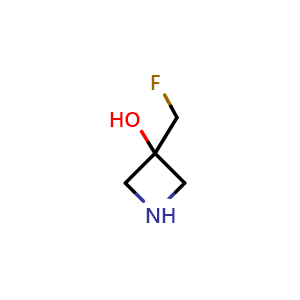 Chemical structure of 3-(fluoromethyl)azetidin-3-ol , CAS 2167887-55-8, AChemBlock T93311