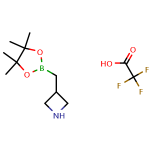 Chemical structure of 3-[(4,4,5,5-tetramethyl-1,3,2-dioxaborolan-2-yl)methyl]azetidine trifluoroacetate , CAS 2365173-91-5, AChemBlock T93346
