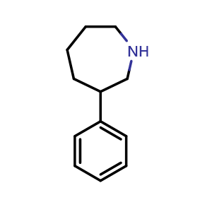 Chemical structure of 3-phenylazepane , CAS 676495-73-1, AChemBlock T93351