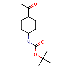 Chemical structure of tert-butyl N-(4-acetylcyclohexyl)carbamate , CAS 1374656-14-0, AChemBlock T93377