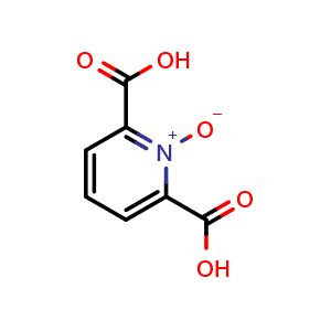 Chemical structure of 1-oxidopyridin-1-ium-2,6-dicarboxylic acid , CAS 15905-16-5, AChemBlock T93447