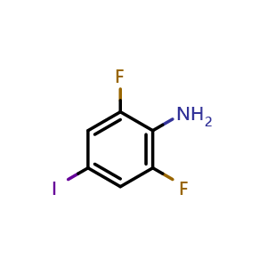 Chemical structure of 2,6-Difluoro-4-iodine-phenylamine , CAS 141743-49-9, AChemBlock T93467