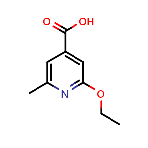 Chemical structure of 2-ethoxy-6-methylpyridine-4-carboxylic acid , CAS 1011264-05-3, AChemBlock T93470