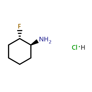 Chemical structure of (1S,2S)-2-fluorocyclohexanamine hydrochloride , CAS 2387560-34-9, AChemBlock T93498