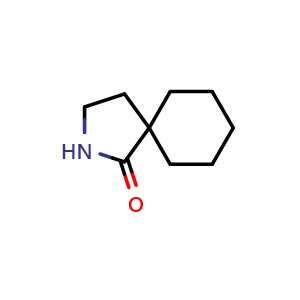 Chemical structure of 2-Azaspiro[4.5]decan-1-one , CAS 1005-85-2, AChemBlock T93519