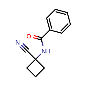 Chemical structure of N-(1-cyanocyclobutyl)benzamide , CAS 1306604-17-0, AChemBlock T93522