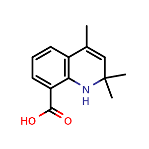 Chemical structure of 2,2,4-trimethyl-1H-quinoline-8-carboxylic acid , CAS 941266-27-9, AChemBlock T93548