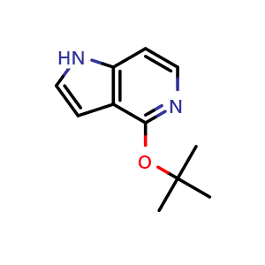 Chemical structure of 4-tert-butoxy-1H-pyrrolo[3,2-c]pyridine , CAS 2411635-47-5, AChemBlock T93604