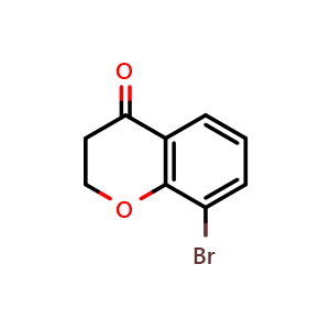 Chemical structure of 8-Bromochroman-4-one , CAS 204377-88-8, AChemBlock T93676