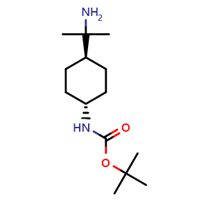 Chemical structure of tert-butyl trans-N-[4-(1-amino-1-methyl-ethyl)cyclohexyl]carbamate , CAS 2354005-87-9, AChemBlock T93704