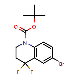 Chemical structure of tert-butyl 6-bromo-4,4-difluoro-2,3-dihydroquinoline-1-carboxylate , CAS 2387599-03-1, AChemBlock T93768