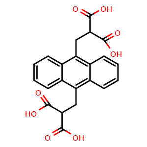 Chemical structure of 9,10-Anthracenediyl-bis(methylene)dimalonic acid , CAS 307554-62-7, AChemBlock T93770