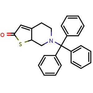 Chemical structure of 6-trityl-4,5,7,7a-tetrahydrothieno[2,3-c]pyridin-2-one , CAS 1032707-62-2, AChemBlock T93779