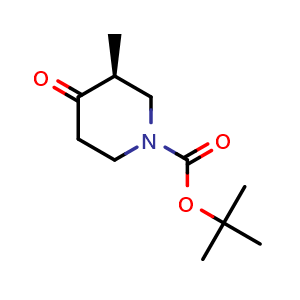 Chemical structure of tert-butyl (3S)-3-methyl-4-oxo-piperidine-1-carboxylate , CAS 2092486-33-2, AChemBlock T93830