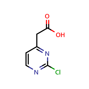 Chemical structure of 2-(2-chloropyrimidin-4-yl)acetic acid , CAS 1211581-39-3, AChemBlock T94084