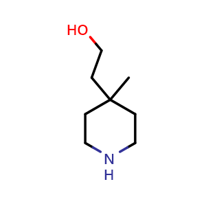 Chemical structure of 2-(4-methyl-4-piperidyl)ethanol , CAS 1081791-77-6, AChemBlock T94091