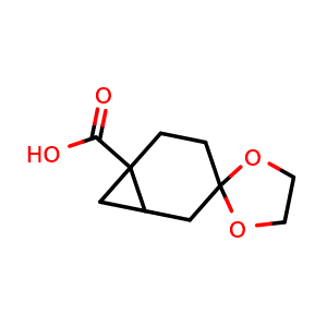 Chemical structure of spiro[1,3-dioxolane-2,4-norcarane]-1-carboxylic acid , CAS 1378714-17-0, AChemBlock T94144