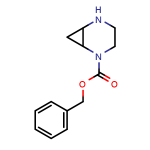Chemical structure of benzyl 2,5-diazabicyclo[4.1.0]heptane-2-carboxylate , CAS 1228675-29-3, AChemBlock T94153