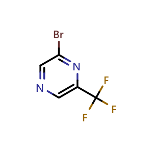 Chemical structure of 2-bromo-6-(trifluoromethyl)pyrazine , CAS 1197237-95-8, AChemBlock T94155