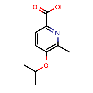 Chemical structure of 6-methyl-5-(propan-2-yloxy)pyridine-2-carboxylic acid , CAS 1346608-94-3, AChemBlock T94173