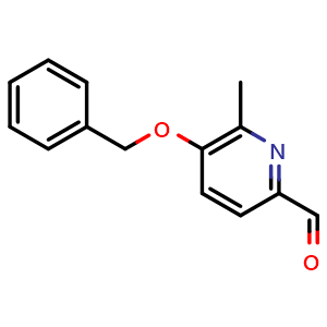 Chemical structure of 5-(benzyloxy)-6-methylpyridine-2-carbaldehyde , CAS 59781-12-3, AChemBlock T94176