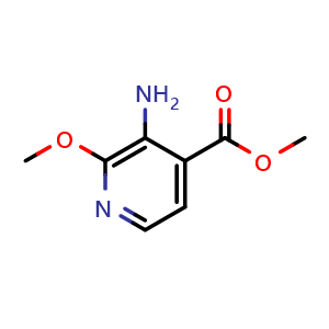 Chemical structure of Methyl 3-amino-2-methoxyisonicotinate , CAS 175965-76-1, AChemBlock T94180
