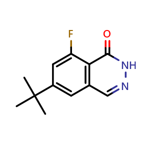 Chemical structure of 6-(tert-Butyl)-8-fluorophthalazin-1(2H)-one , CAS 1242156-59-7, AChemBlock T94181