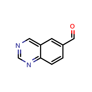 Chemical structure of quinazoline-6-carbaldehyde , CAS 439811-22-0, AChemBlock T94253
