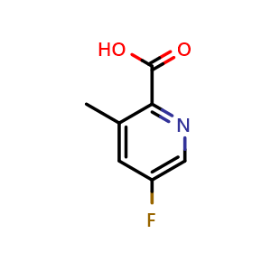 Chemical structure of 5-fluoro-3-methylpyridine-2-carboxylic acid , CAS 1256808-59-9, AChemBlock T94254