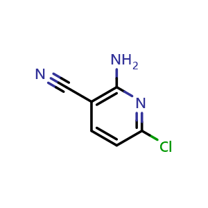 Chemical structure of 2-Amino-6-chloronicotinonitrile , CAS 52471-07-5, AChemBlock T94265
