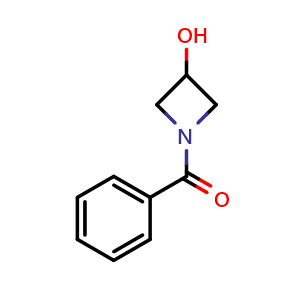 Chemical structure of 1-benzoylazetidin-3-ol , CAS 25566-00-1, AChemBlock T94268