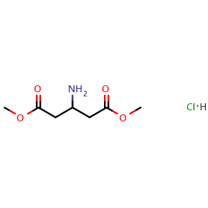 Chemical structure of Dimethyl 3-aminopentanedioate hydrochloride , CAS 77313-10-1, AChemBlock T94290