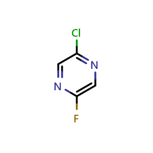Chemical structure of 2-chloro-5-fluoro-pyrazine , CAS 959019-05-7, AChemBlock T94329