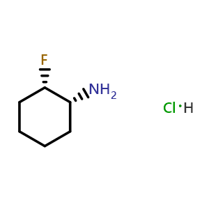 Chemical structure of (1R,2S)-2-fluorocyclohexanamine hydrochloride , CAS 2059908-57-3, AChemBlock T94333