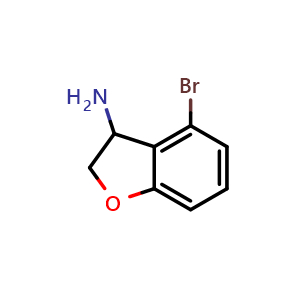 Chemical structure of 4-bromo-2,3-dihydrobenzofuran-3-amine , CAS 1337405-95-4, AChemBlock T94414