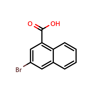 Chemical structure of 3-bromonaphthalene-1-carboxylic acid , CAS 16726-66-2, AChemBlock T94452
