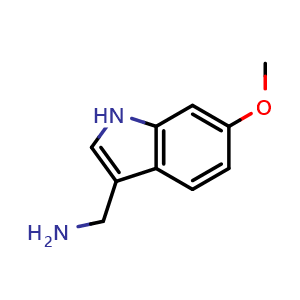 Chemical structure of (6-methoxy-1H-indol-3-yl)methanamine , CAS 887582-58-3, AChemBlock T94503