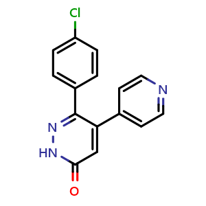 Chemical structure of 3-(4-chlorophenyl)-4-(4-pyridyl)-1H-pyridazin-6-one , CAS 2387594-77-4, AChemBlock T94511