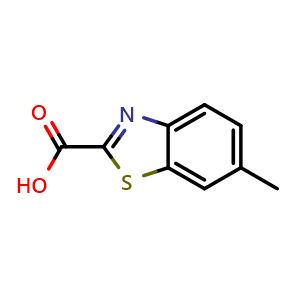 Chemical structure of 6-methyl-1,3-benzothiazole-2-carboxylic acid , CAS 3507-18-4, AChemBlock T94638