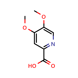 Chemical structure of 4,5-dimethoxypyridine-2-carboxylic acid , CAS 1256820-18-4, AChemBlock T94639