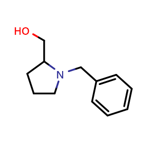 Chemical structure of (1-Benzylpyrrolidin-2-yl)methanol , CAS 67131-44-6, AChemBlock T94651
