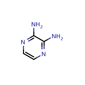 Chemical structure of Pyrazine-2,3-diamine , CAS 13134-31-1, AChemBlock T94710