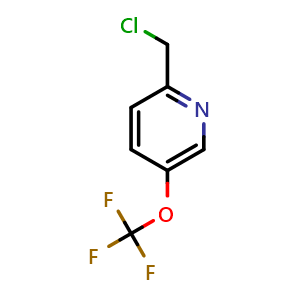 Chemical structure of 2-(chloromethyl)-5-(trifluoromethoxy)pyridine , CAS 1060814-93-8, AChemBlock T94732