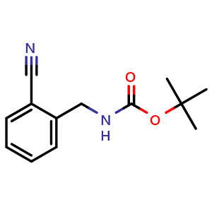 Chemical structure of tert-butyl 2-cyanobenzylcarbamate , CAS 439118-51-1, AChemBlock T94774